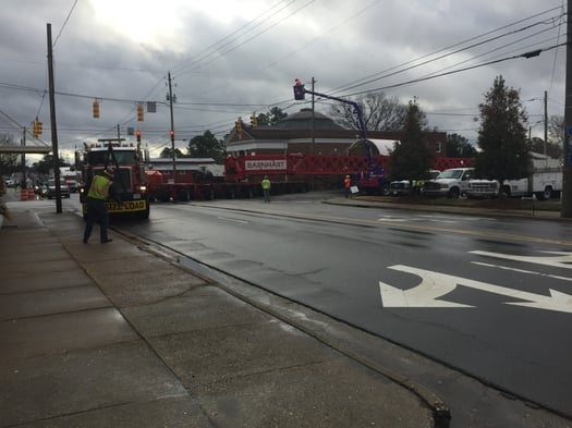 Oversize load escorted over 215 miles by Kenco Bucket Trucks.