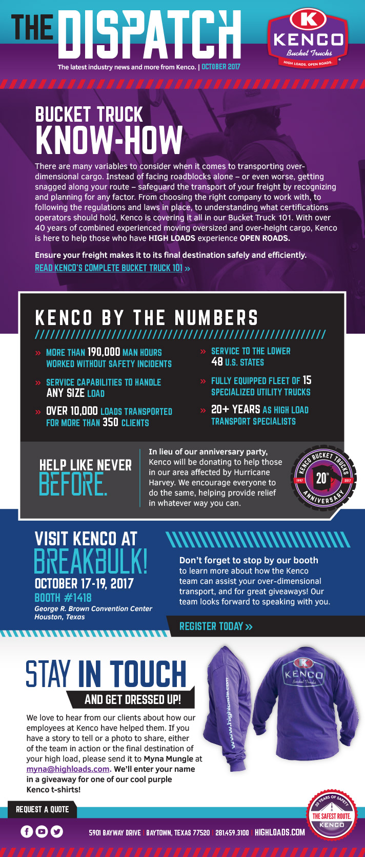 Kenco Bucket Trucks October eNews 2017