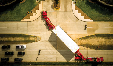 Aerial view of Bucket Truck Escort